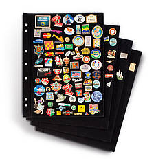 Лист до альбому Leuchtturm для значків (чорний бархат)