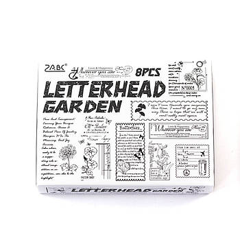 Набір дерев'яних штампів для скрапбукінгу Написи і квіти CHT230