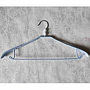 Силіконові вішалки плічки 43 см металеві з гачками та поперечиною блакитні уп. 5 шт, фото 2