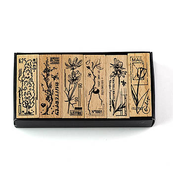 Набір дерев'яних штампів для скрапбукінгу Рослини CHT232