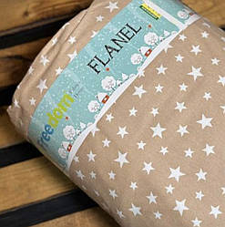 Фланель "Зоряний розсип" білий на карамельному, ширина 240 см