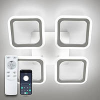 Керована світлодіодна люстра Esllse ROOM 60 W 4S-APP-388х388х73- WHITE/WHITE-220-IP20