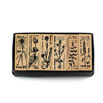 Набір дерев'яних штампів для скрапбукінгу Рослини CHT233