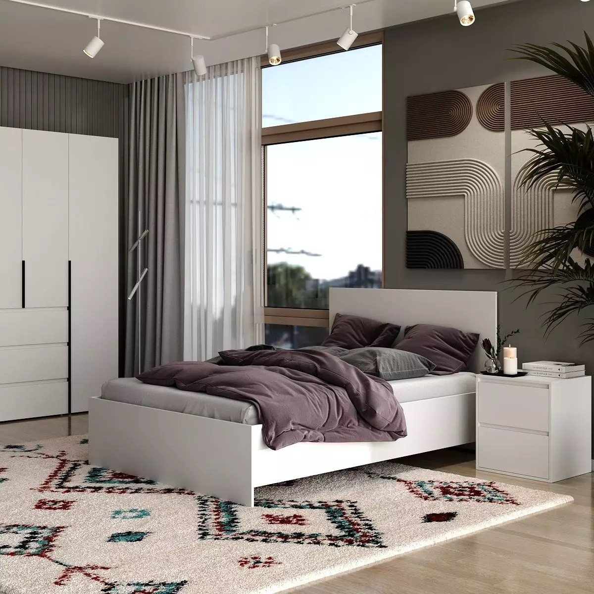 Полуторне ліжко Light 140*200 см біле ТМ ARTinHEAD