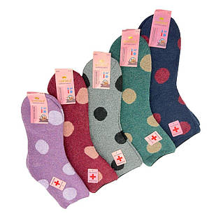 Жіночі термошкарпетки зимові медичні вовняні з ослабленою гумкою Корона 37-42, 10 пар/уп. мікс