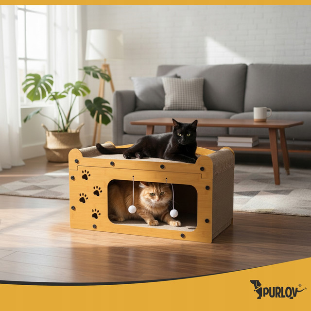 Драпак для кота Purlov двоповерховий
