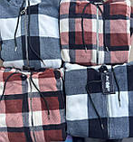 Зипка в клетку женская на молнии с капюшоном теплая флис Полар 42-46 48-52, фото 2