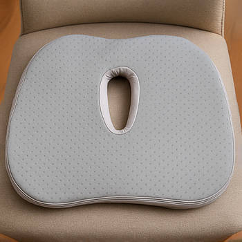 Ортопедична подушка для крісла, Черно-сіра / Подушка від болю в куприку / Подушка под попу ортопедична