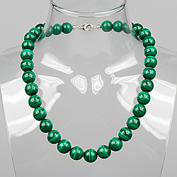 Малахіт Ø10 намисто, 0687ОМ