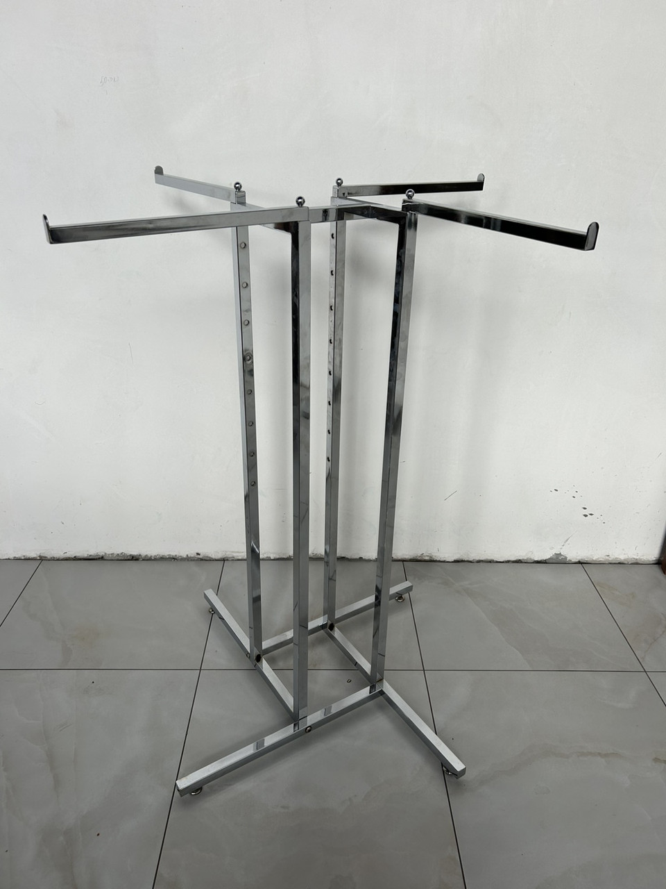 Стійка вішало підлогова хром для одягу Б/У на 4 сторони, фото 1