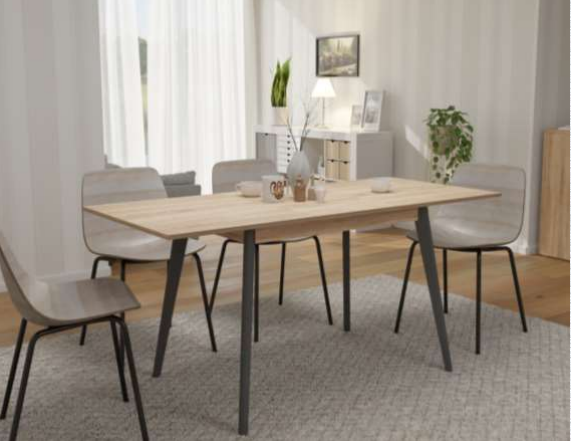 Стіл прямокутний  розкладний Neman БОН 1180  ДСП  Дуб сонома / Сірий