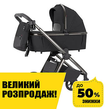 Універсальна коляска 2в1 CARRELLO Omega CRL-6530/1 Absolute Black Чорна Акція до 30.11