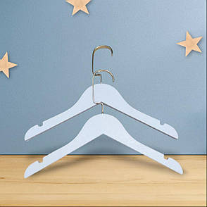 Дитячі плечики 32 см білі  з хромованим гачком тремпеля для верхньго одягу суконь трикотажних виробів уп.5 шт