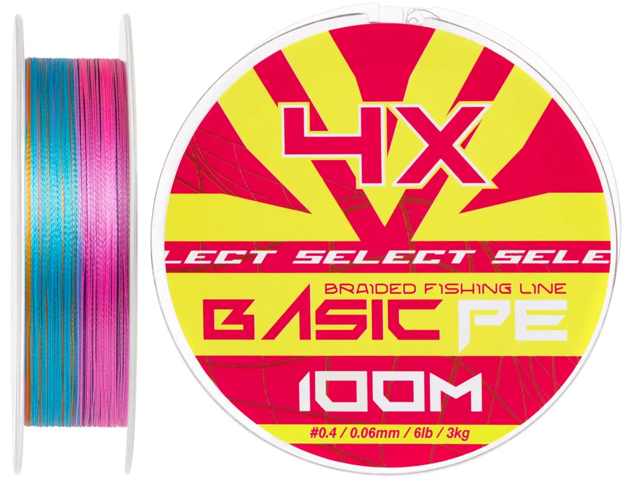 Шнур Select Basic PE Multicolor 100m 0.26mm 45lb/20.8kg