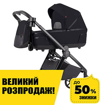 Універсальна коляска 2в1 CARRELLO Omega CRL-6540/1 Cosmo Black + adapters Чорна Акція до 30.11