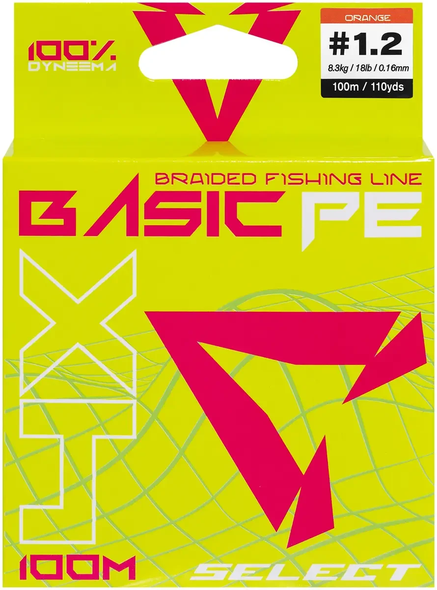 Шнур Select Basic PE Orange 100m 0.16mm 18lb/8.3kg