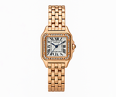 Жіночий годинник наручний зі стразами, квадратний, золото рожеве з білим циферблатом ( код: IBW923Y1O )