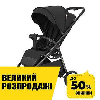 Коляска прогулянкова дитяча CARRELLO Bravo Carbon CRL-5530 Deep Black Чорна Акція до 30.11