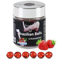Потерта Коробка! Набір бразильських кульок 6 STRAWBERRY BRAZILIAN BALLS JAR. 18+