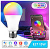 Розумна лампочка Tuya Smart LED WiFi Смарт Лампа E27 RGB 2700K-6500 K 15W, фото 7