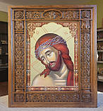 Аналойна ікона Двонадесяті свята різна в фігурному дерев'яному кіоті, розмір32*37, звужує 21*28, 28 сюжетів, фото 4