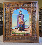 Аналойна ікона Двонадесяті свята різна в фігурному дерев'яному кіоті, розмір32*37, звужує 21*28, 28 сюжетів, фото 6