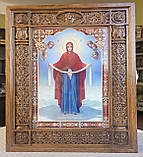 Аналойна ікона Двонадесяті свята різна в фігурному дерев'яному кіоті, розмір32*37, звужує 21*28, 28 сюжетів, фото 7