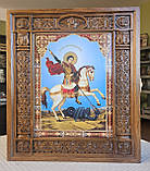 Аналойна ікона Двонадесяті свята різна в фігурному дерев'яному кіоті, розмір32*37, звужує 21*28, 28 сюжетів, фото 8