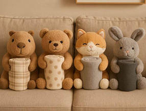 М’які іграшки з пледом