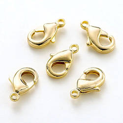 Карабін мідний 18К позолота 12 мм 1 шт. Золото