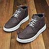 Зимові шкіряні черевики чоловічі коричневі на блискавці з натуральної шкіри на хутрі, чоловіче взуття на зиму, фото 3