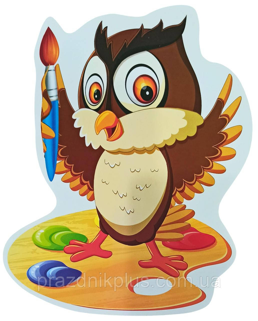 Фігурний плакат: Сова з фарбами
