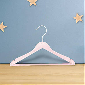 Дитячі плічки вішалки тремпеля 32 см рожеві пластикові для дитячого одягу 5 шт.