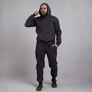 Чоловічий спортивний костюм 3х-нитка на флісі "Гума-Темно-сірий new" 48-56р.