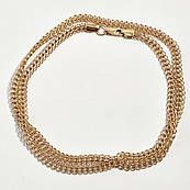 Ланцюжок срібло з позолотою і плетінням Венеція 60 см