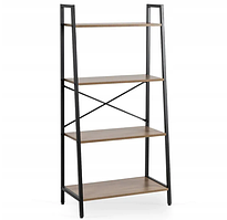 Підлоговий стелаж для книг метал дизайн 131х64х34 см Горіх Металеві стелажі для дому