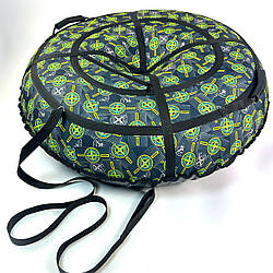 Тюбінг для снігу 120 см “Stone Island” (Оксфорд, ПВХ) — надувна ватрушка, санки-пончик для катання взимку