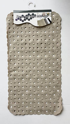 Антиковзький килимок у ванну на присосках 69*37 см Circle 1806/beige, фото 1