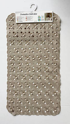 Антиковзький килимок у ванну на присосках 69*37 см Circle 1806/beige, фото 2