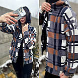 Кофта фліс на блискавці в карту з капюшоном, фото 8