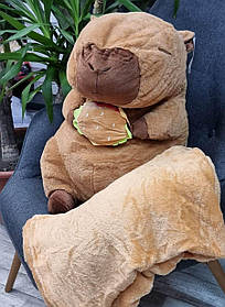 М’яка іграшка Капібара з флісовим пледом (60 см), №3