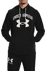 Чоловіче худі Under Armour чорне толстовка з капюшоном кофта Андер армор
