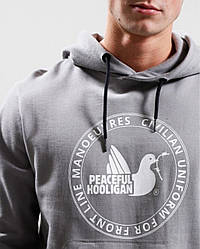Чоловіче худі Peaceful Hooligan сіре толстовка з капюшоном кофта хуліган