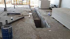 Заливка пола и сливных отстойников . Пескоулавливатель, илоулавливатель, маслоулавливатель.