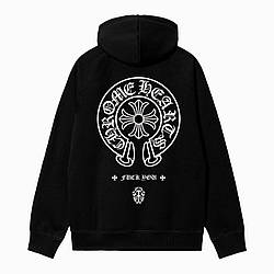 Чоловіче худі Chrome Hearts Logo унісекс кофта толстовка Хром Хартс з хрестами чорне
