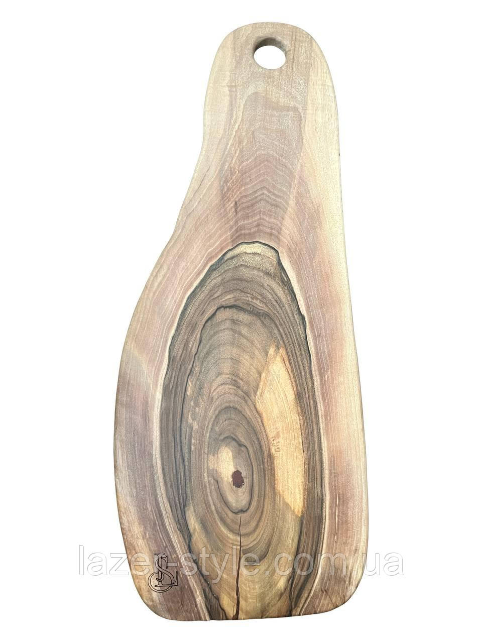 Дошка великого розміру та нестандартної форми з елементом епоксидної смоли червоного кольору, фото 1