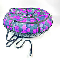 Тюбінг 120см “Соти Фіолетові 3д” - стильний пончик для катання взимку, надувні санки для катання з гірки