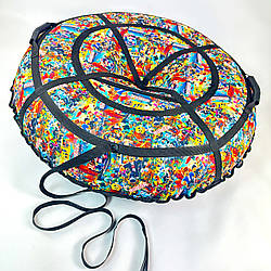 Надувний тюбінг 120 см “Roblox” — ватрушка для катання з гірки, зручні ручки + трос у комплекті, санки-пончик