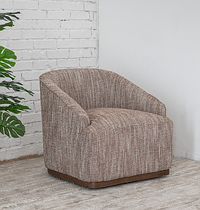 Крісло поворотне Тіволі фактурна тканина теплий каштан ТМ Vetro Mebel