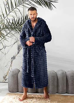 Халат махровий чоловічий з капюшоном (р.S, M-L, XL-2XL) Туреччина